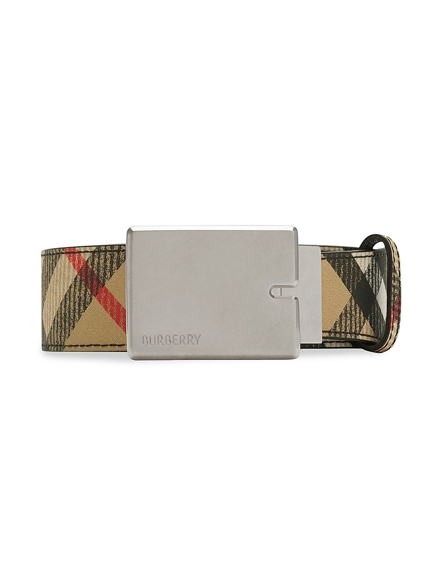 Men's Reversible Check B Cut Belt - Sand Slate - Size 36