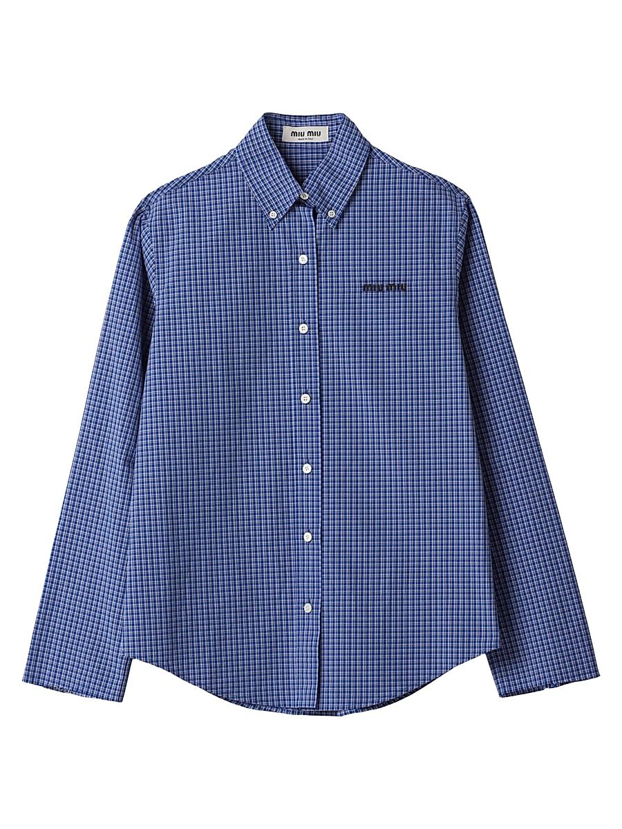 Women's Checked Shirt - Blue - Size 10