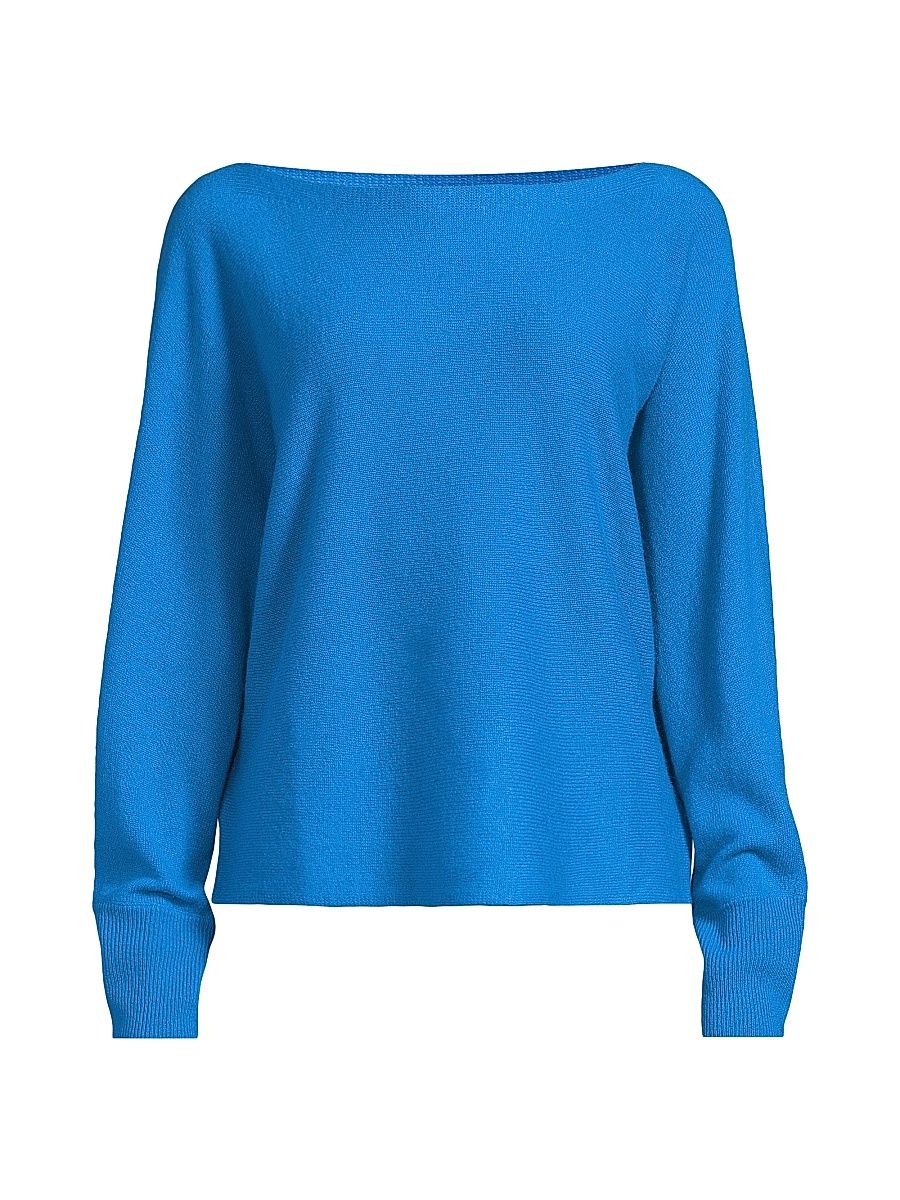 Women's Yangon Cashmere Boatneck Sweater - Sky - Size XL