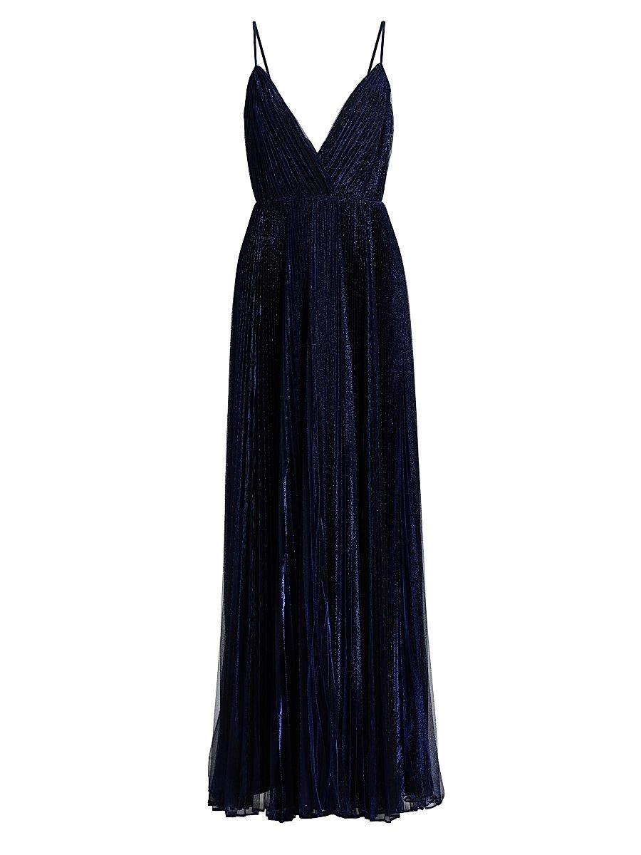 Women's Rosalie Chiffon Devoré Floor-Length Gown - Sapphire Stone - Size 16