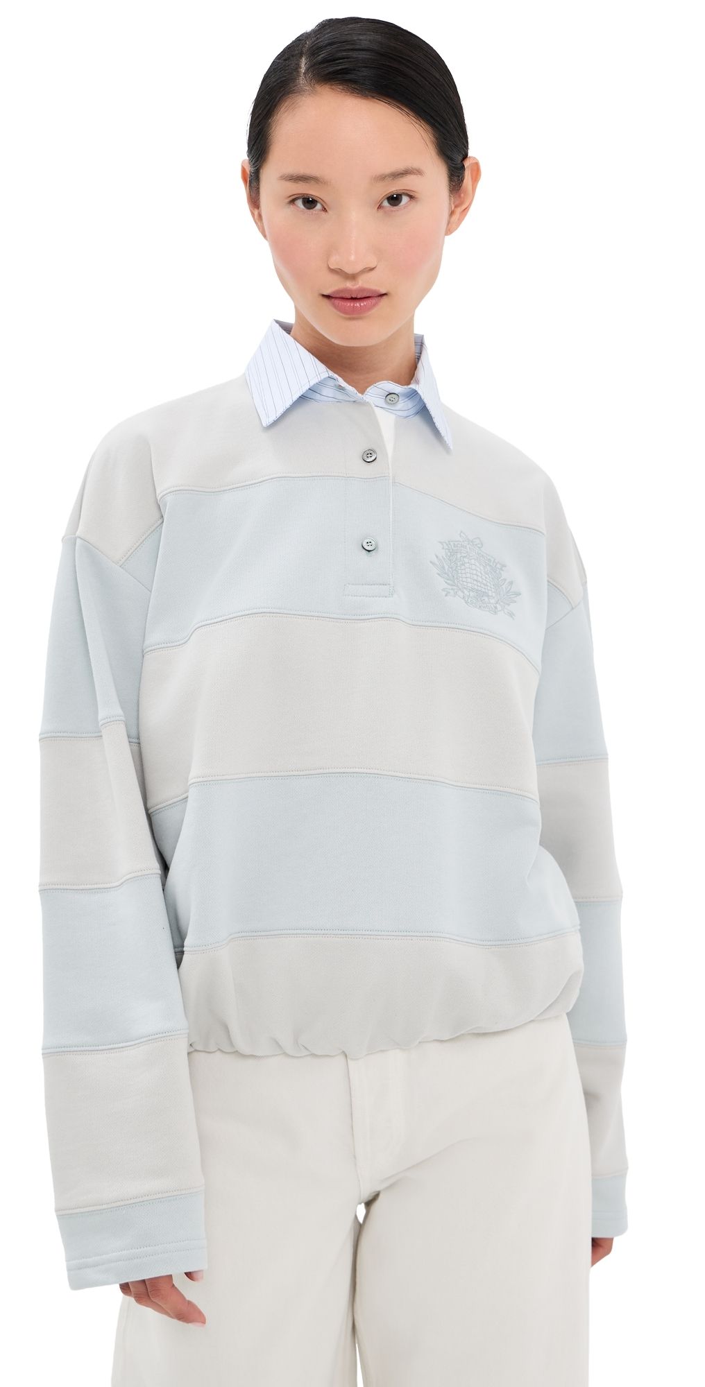 Acne Studios Polo Sweatshirt Light Blue/Grey L