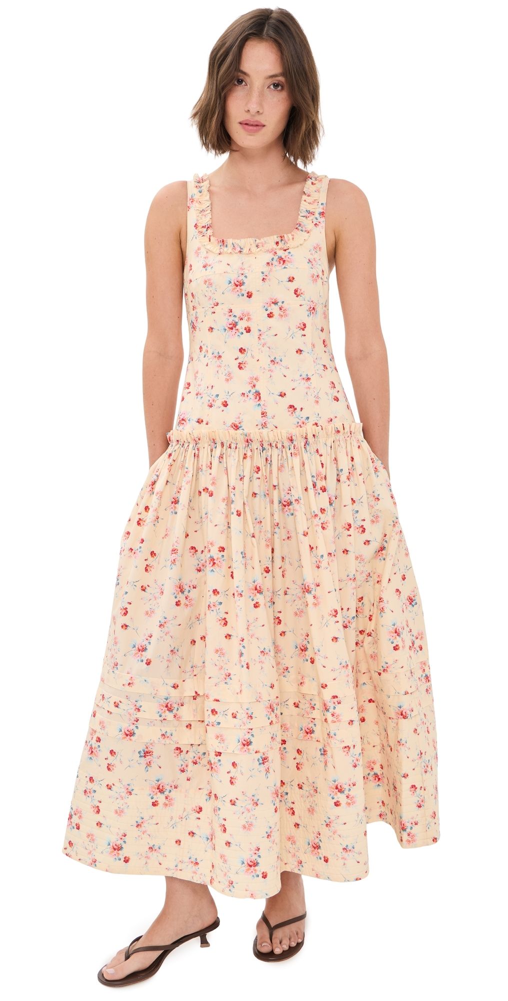 Lee Mathews Clarice Floral Dress Powder 1