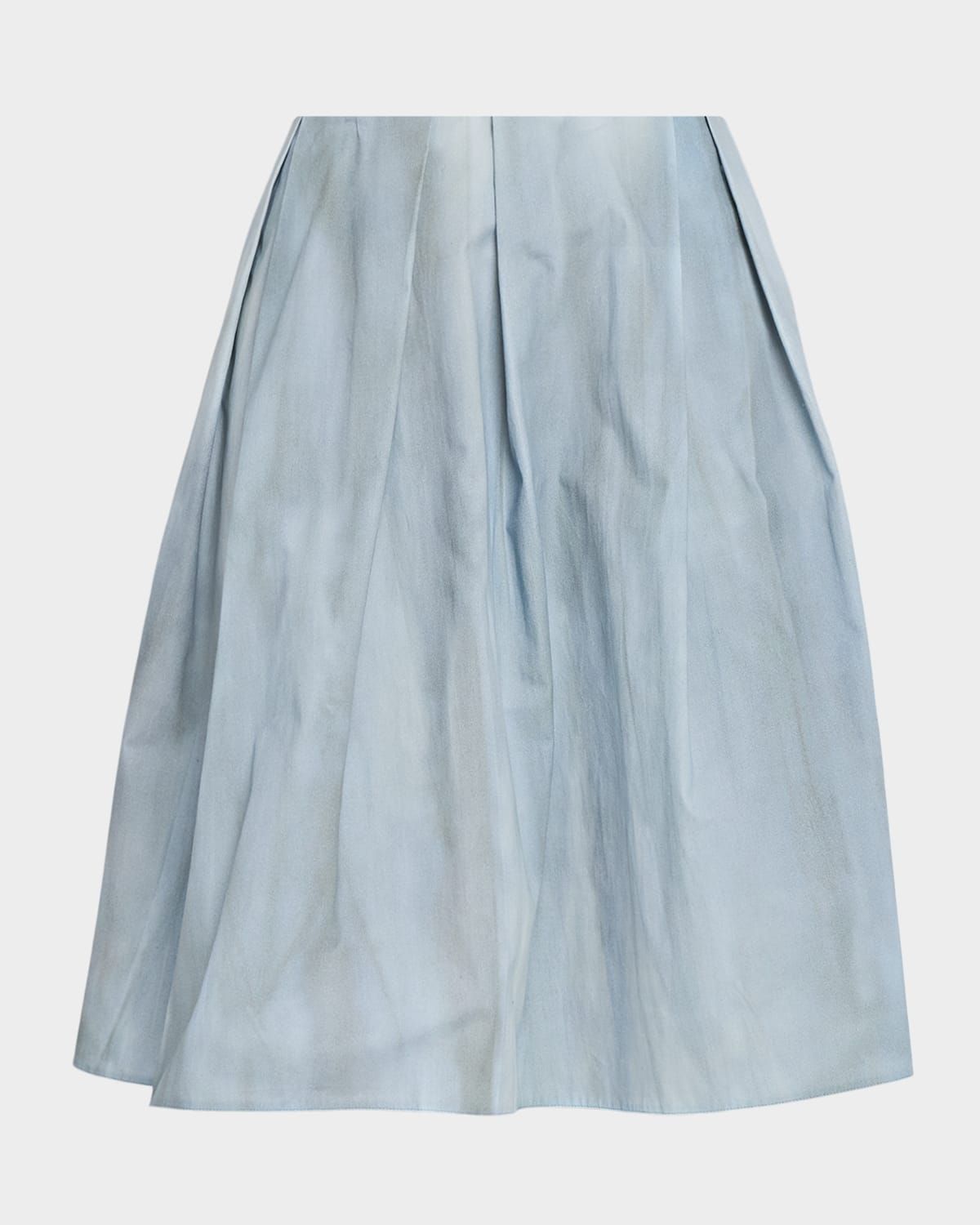 Pleated Washed Ombré Cotton Skirt