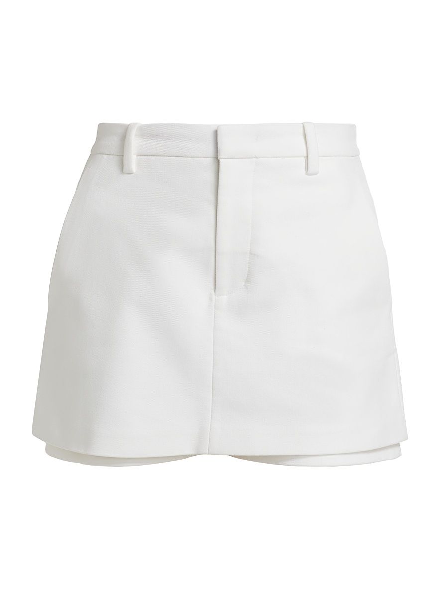 Women's Mid-Rise Tailored Stretch Cotton Skort - Optic White - Size 6