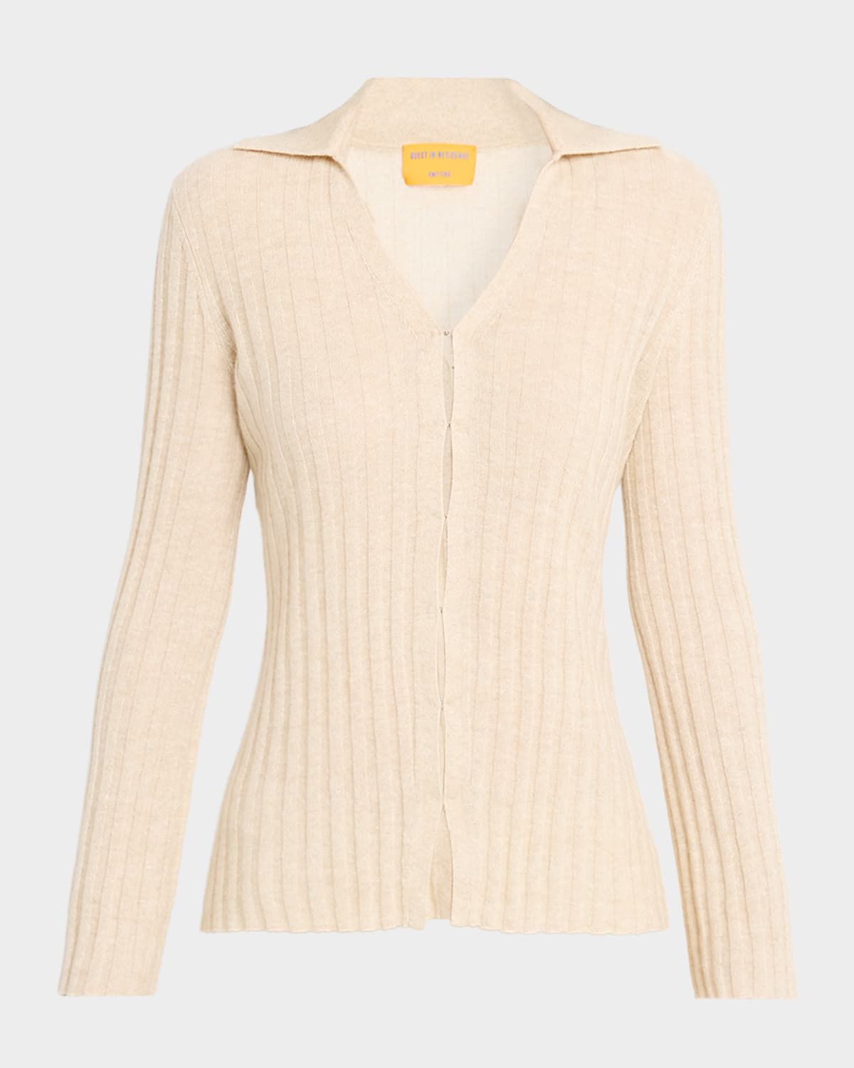 Breezy Ribbed Cashmere-Linen Cardigan