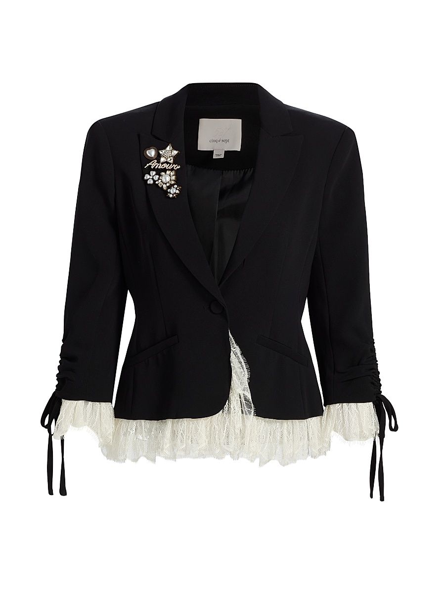 Women's Roxie Le Petite Blazer - Black Ivory - Size 16