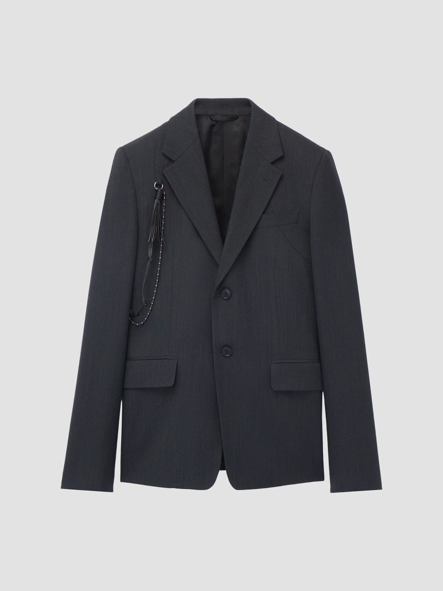 McQueen Men's Braided Harness Wool-Blend Jacket - Flannel - Size 38