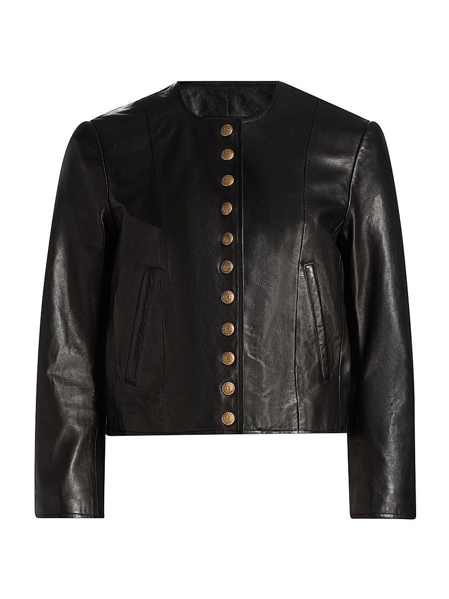 Women's Leather Jacket - Black - Size Small
