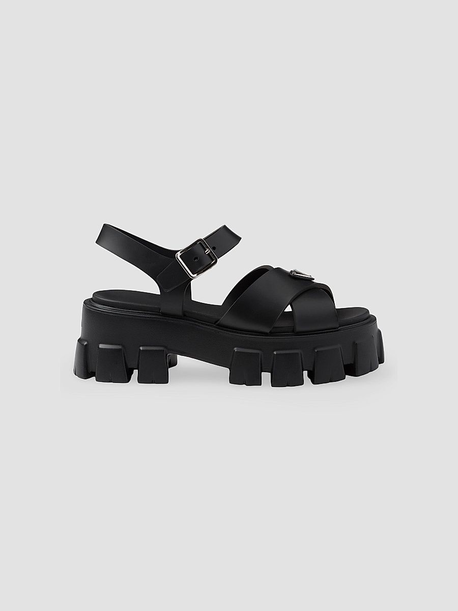 Prada Women's Monolith Rubber Sandals - Black - Size 11