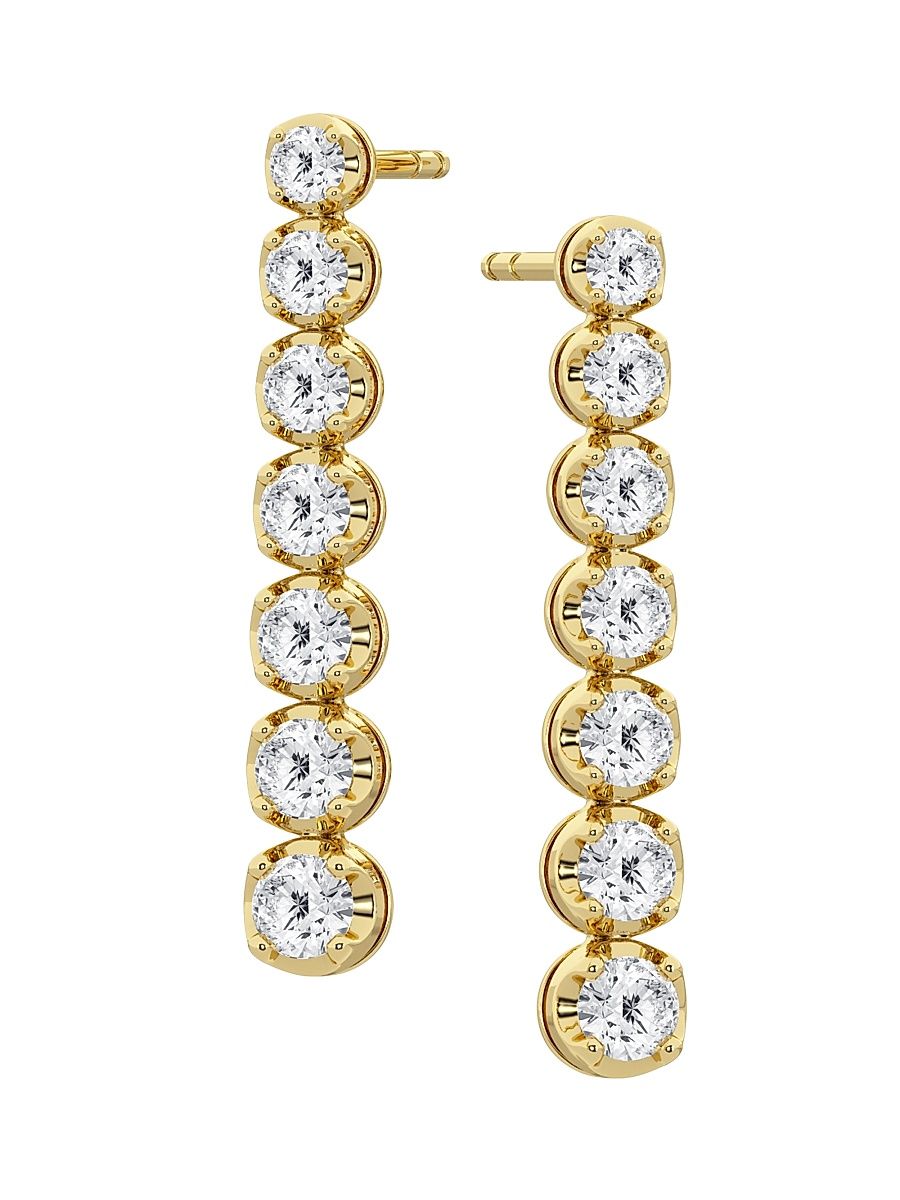Women's 14K Yellow Gold & 0.72 TCW Natural Diamond Drop Earrings - Yellow Gold