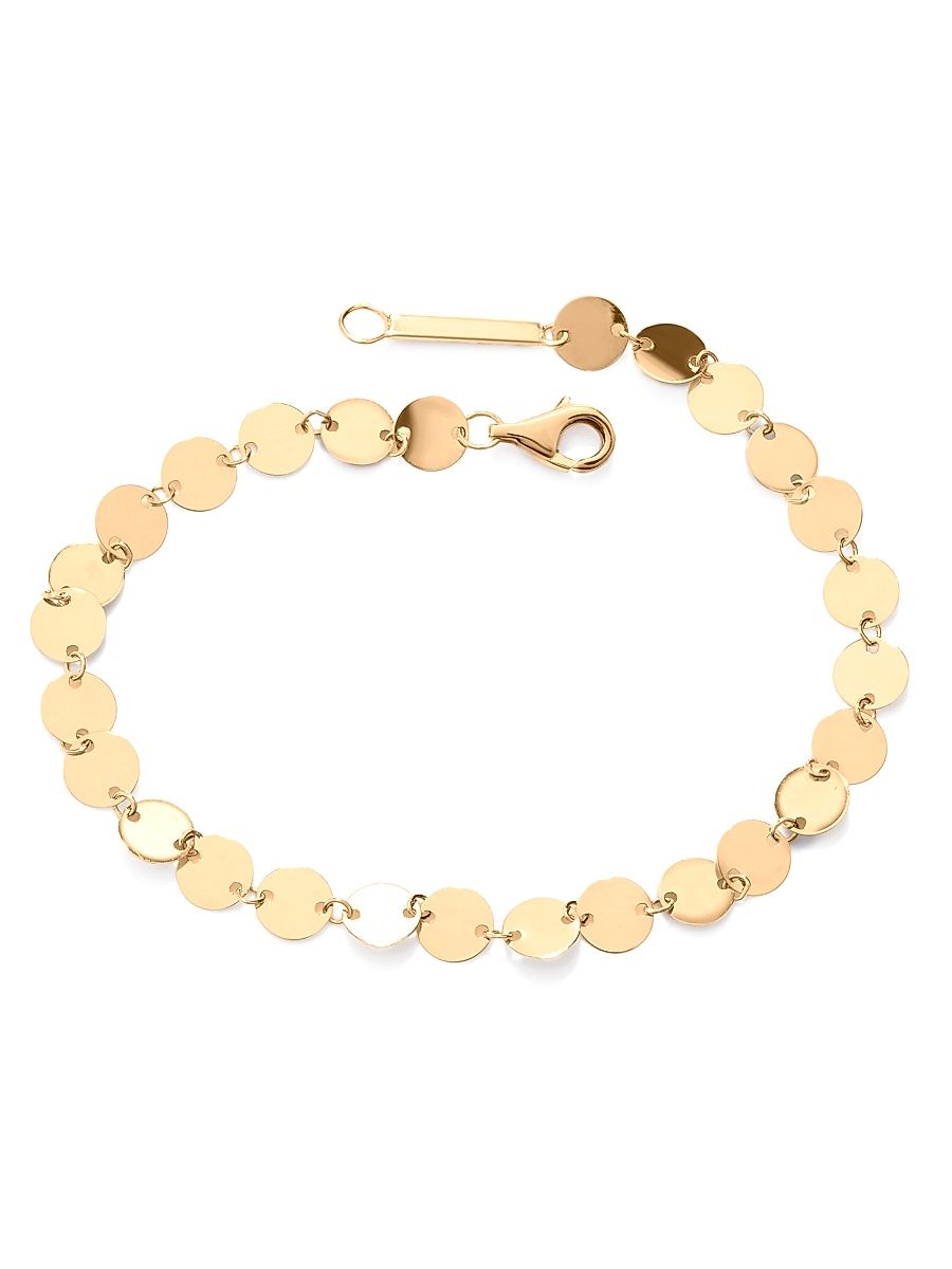Women's 14K Yellow Gold Laser Disc Chain Bracelet - Yellow Gold - Size 7