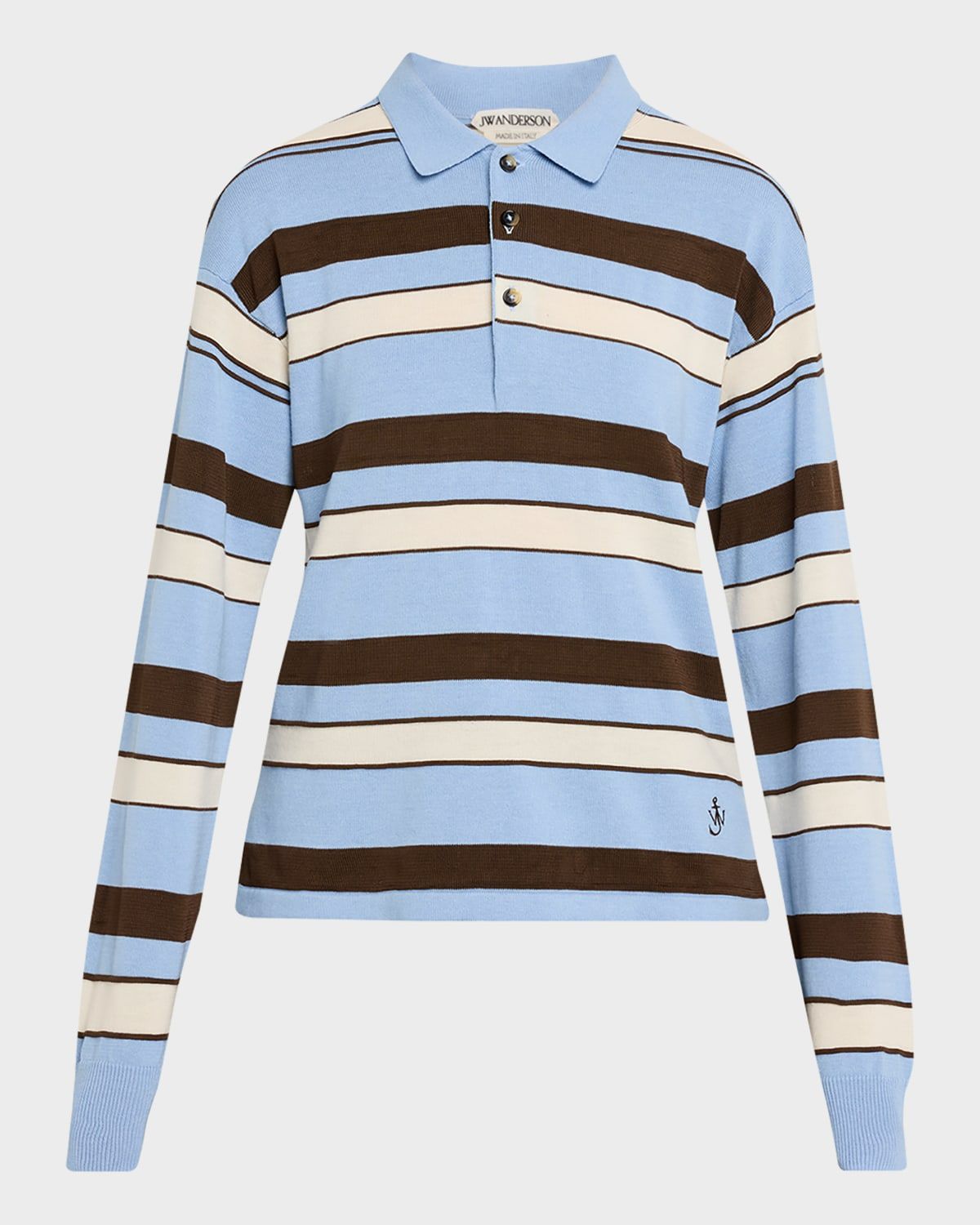 Striped Knit Rugby Polo Shirt