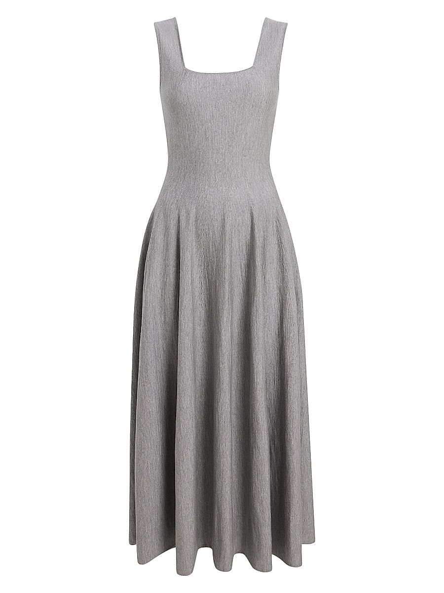 Women's Jodie Wool Pleated Maxi Dress - Mercury - Size Medium