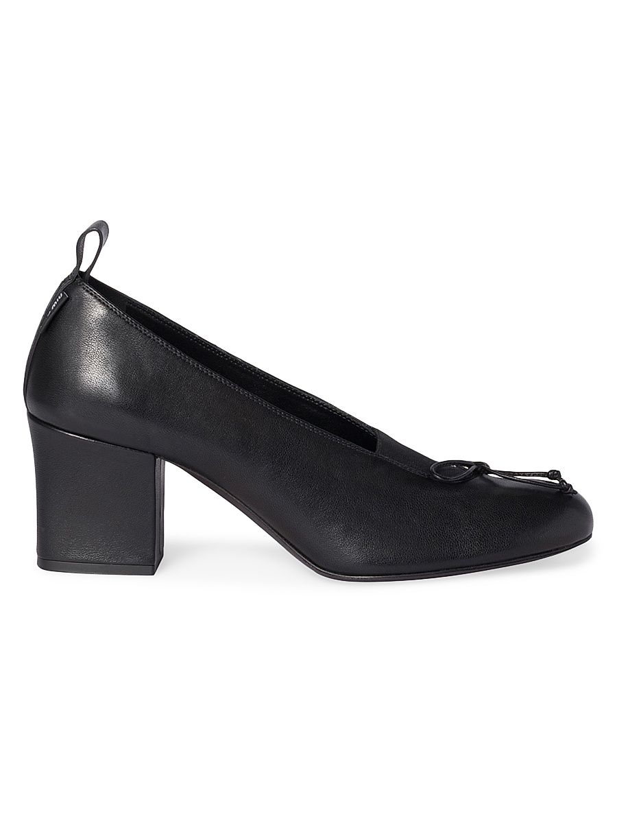 Women's Nappa Leather Pumps - Black - Size 7