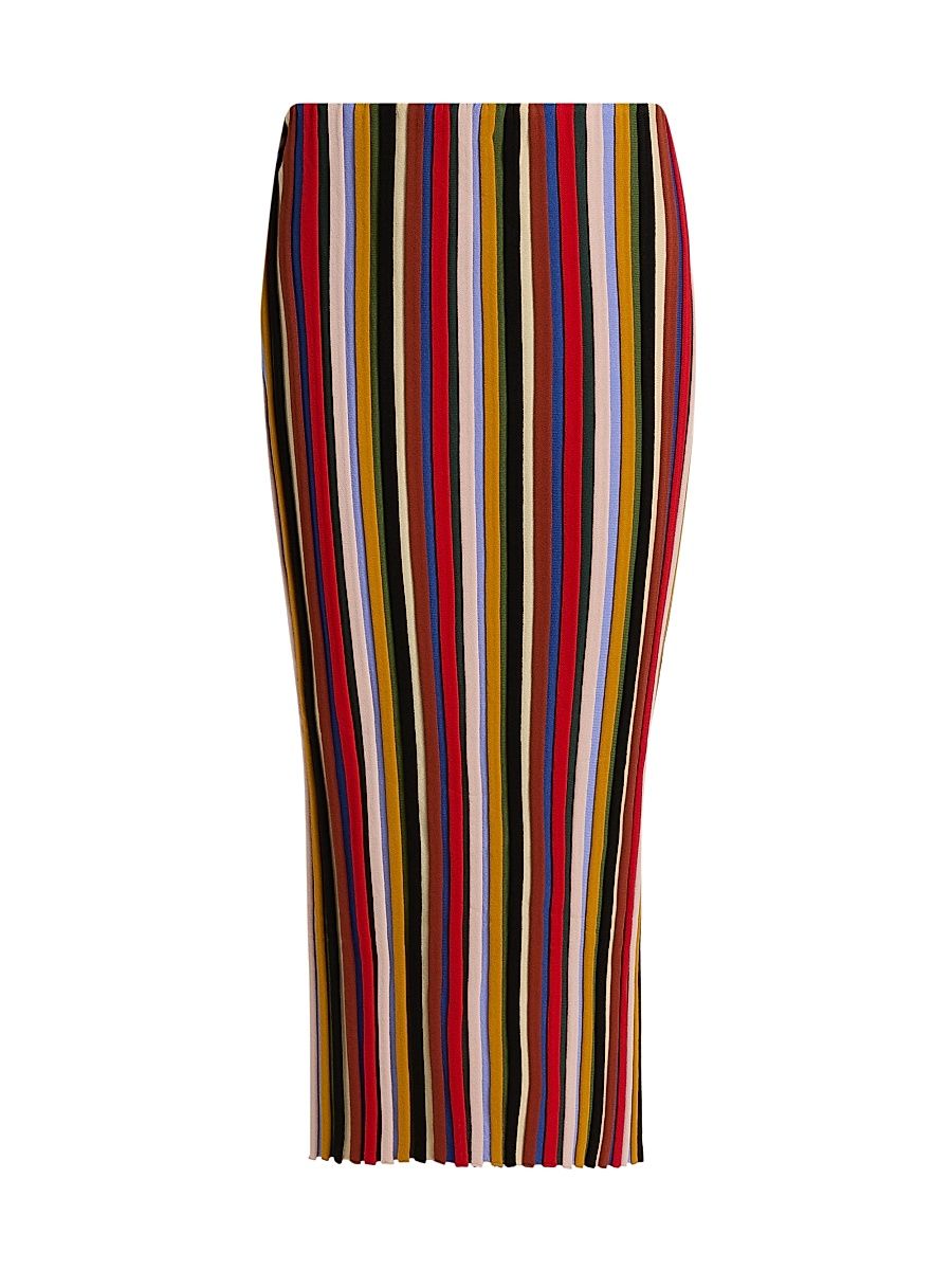 Women's Noemi Striped Knit Midi-Skirt - Artist Stripe - Size XS