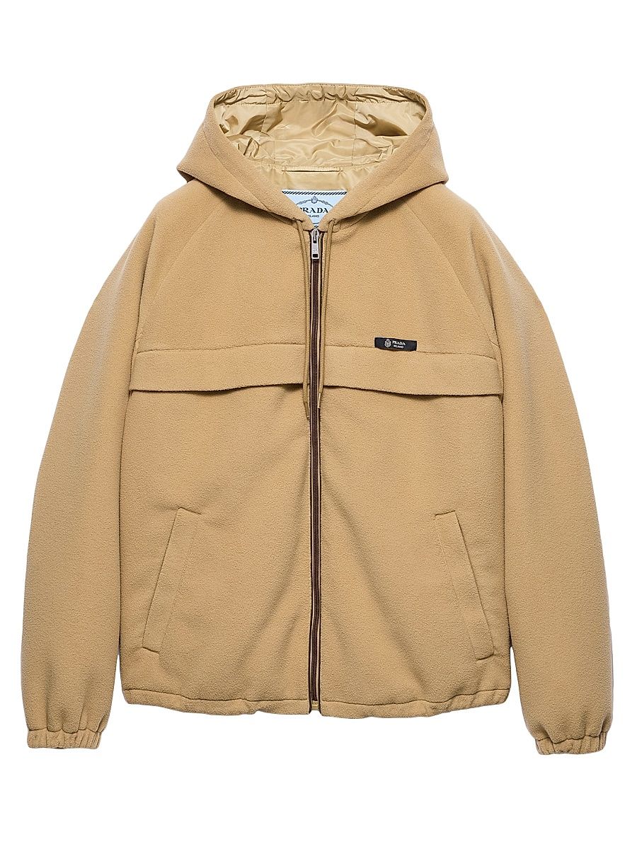 Women's Technical Fleece Hoodie Jacket - Brown Beige - Size 4