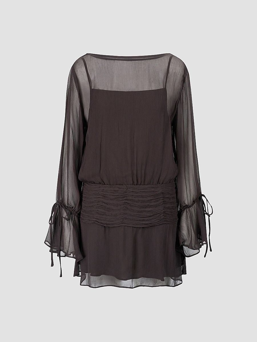 Women's Beatrix Plissé Mini Dress - Earth - Size XL