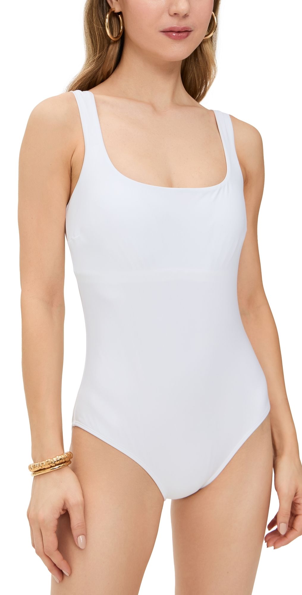 STYLEST DreamSculpt Square Neck Tank Suit Blanc M
