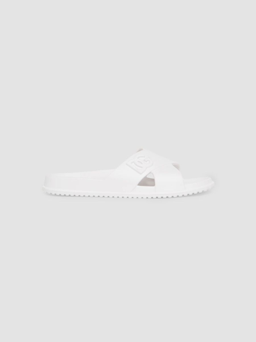Dolce & Gabbana Women's Logo EVA Slides - White - Size 11