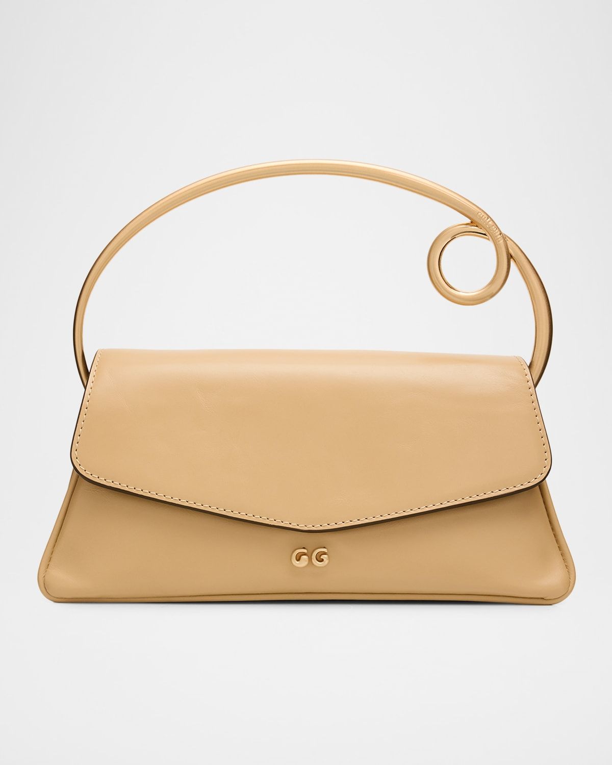 Emily Leather Sculptural Top-Handle Bag