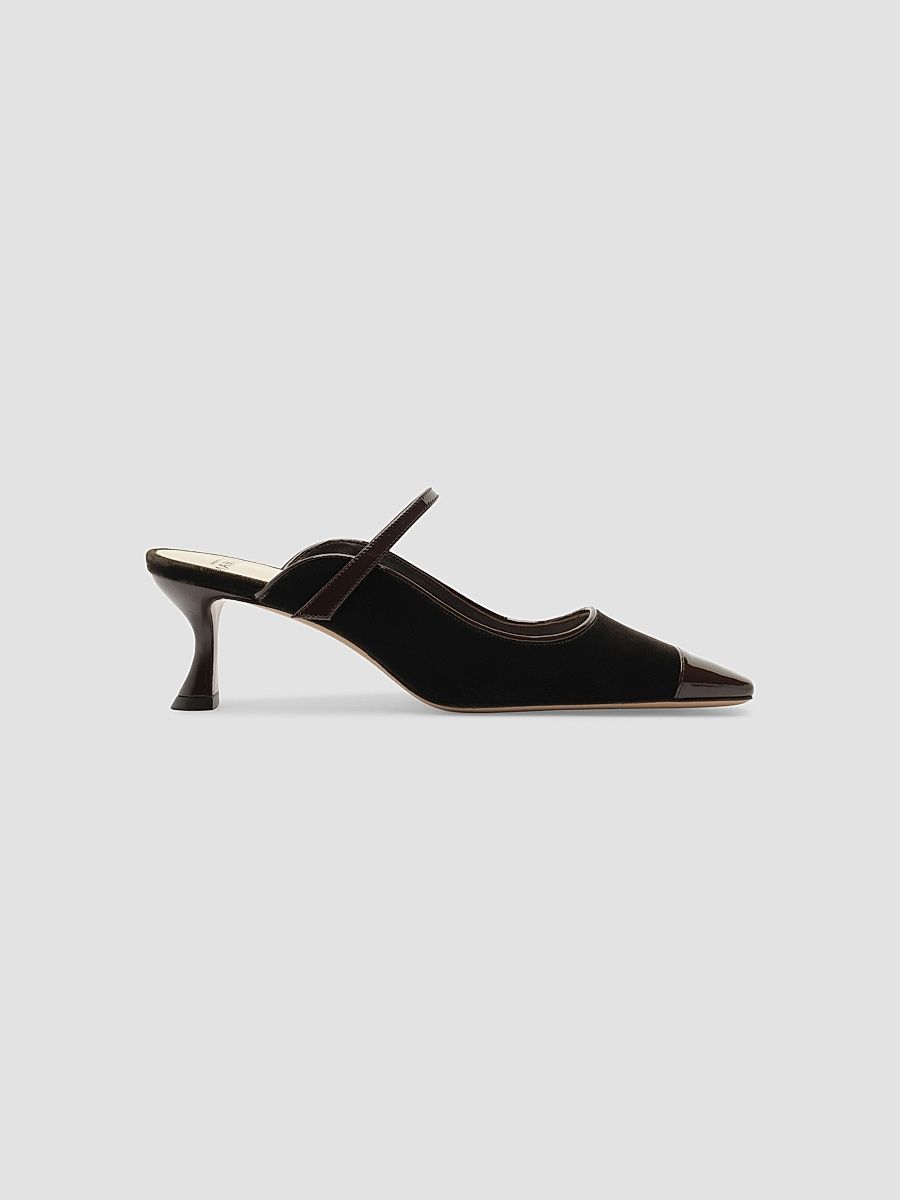Women's Tita Wave 60MM Velvet Mules - Brown - Size 7.5