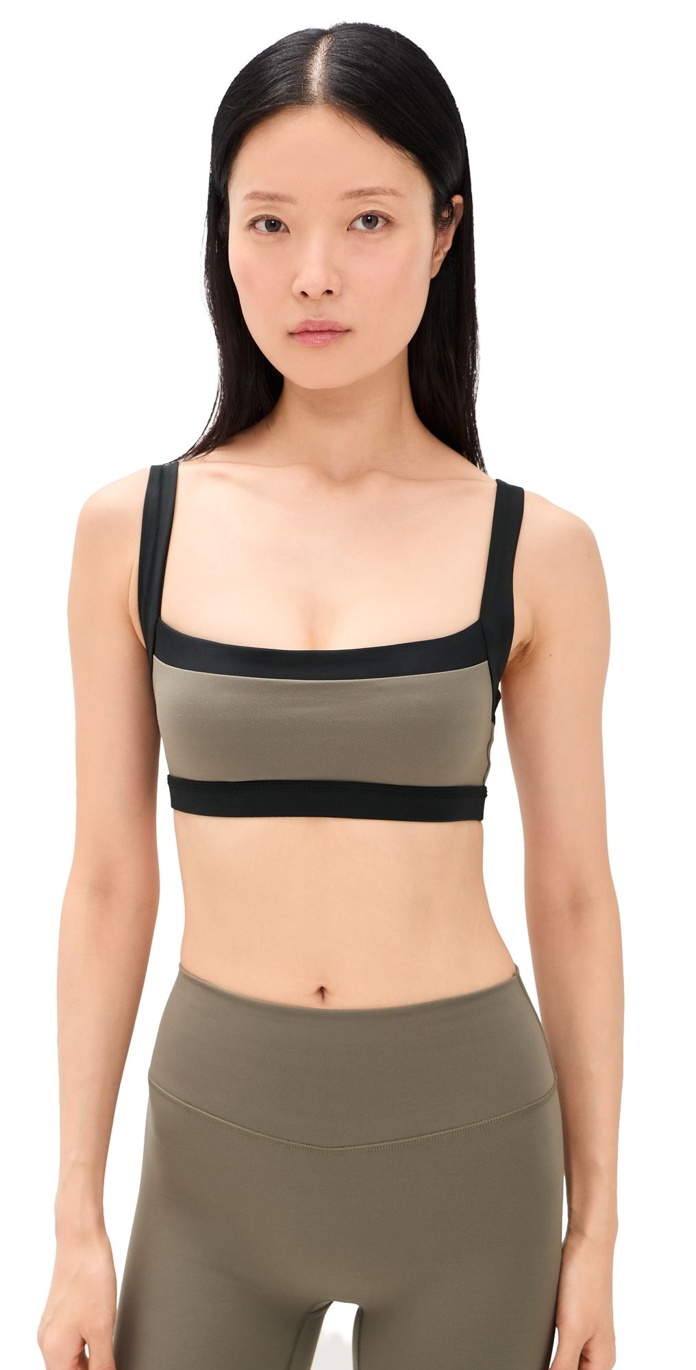 FORM Square Neck Sports Bra Walnut/Black XL