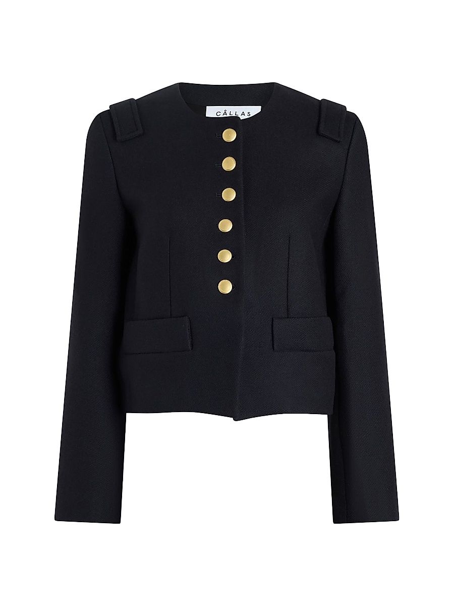 Women's Aubrey Cropped Jacket - Navy - Size 12