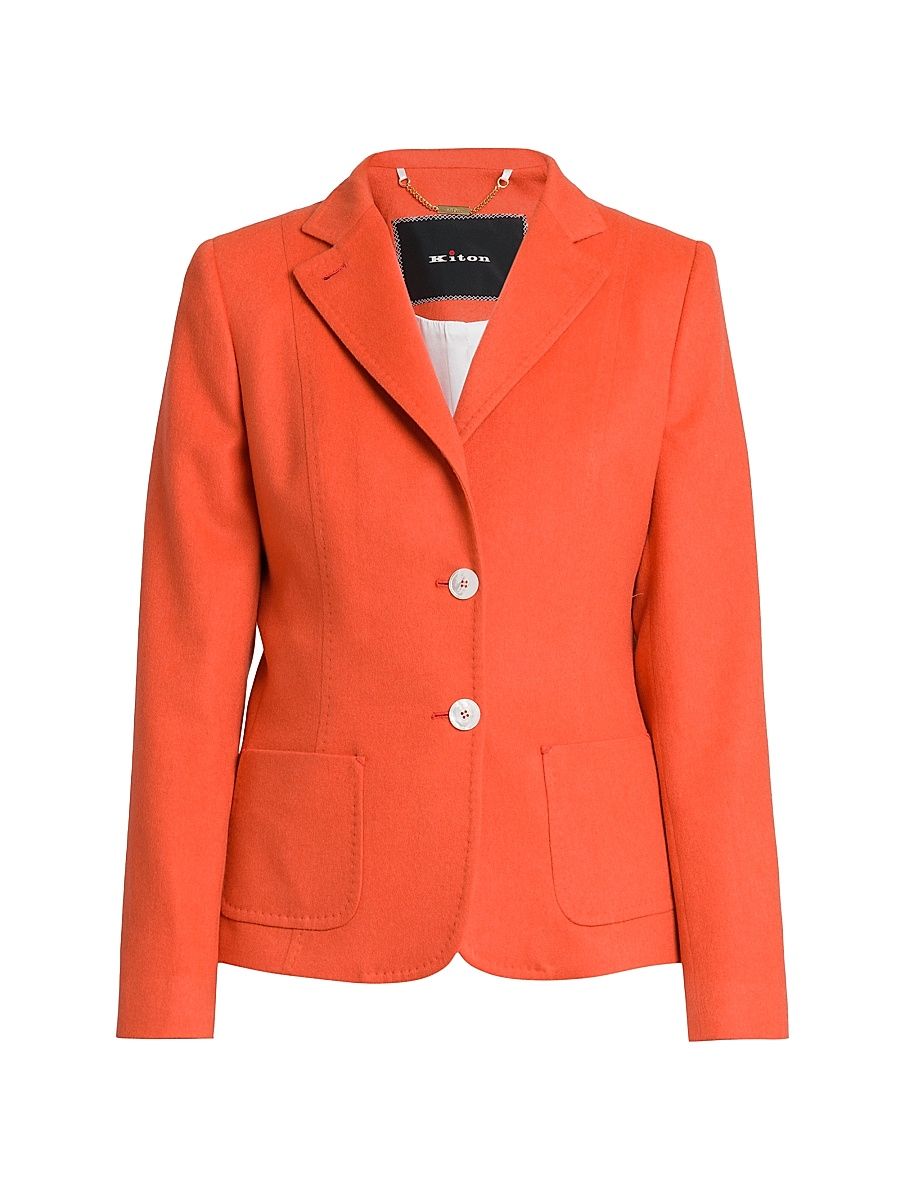 Women's Cashmere Blazer - Orange - Size 10