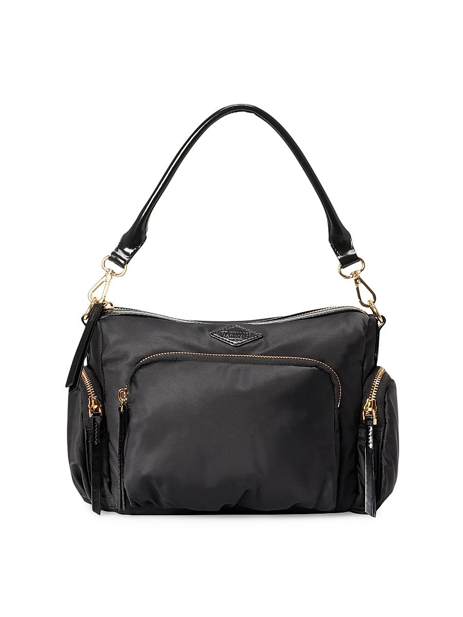 Women's Small Chelsea Nylon & Patent Leather Crossbody Bag - Black