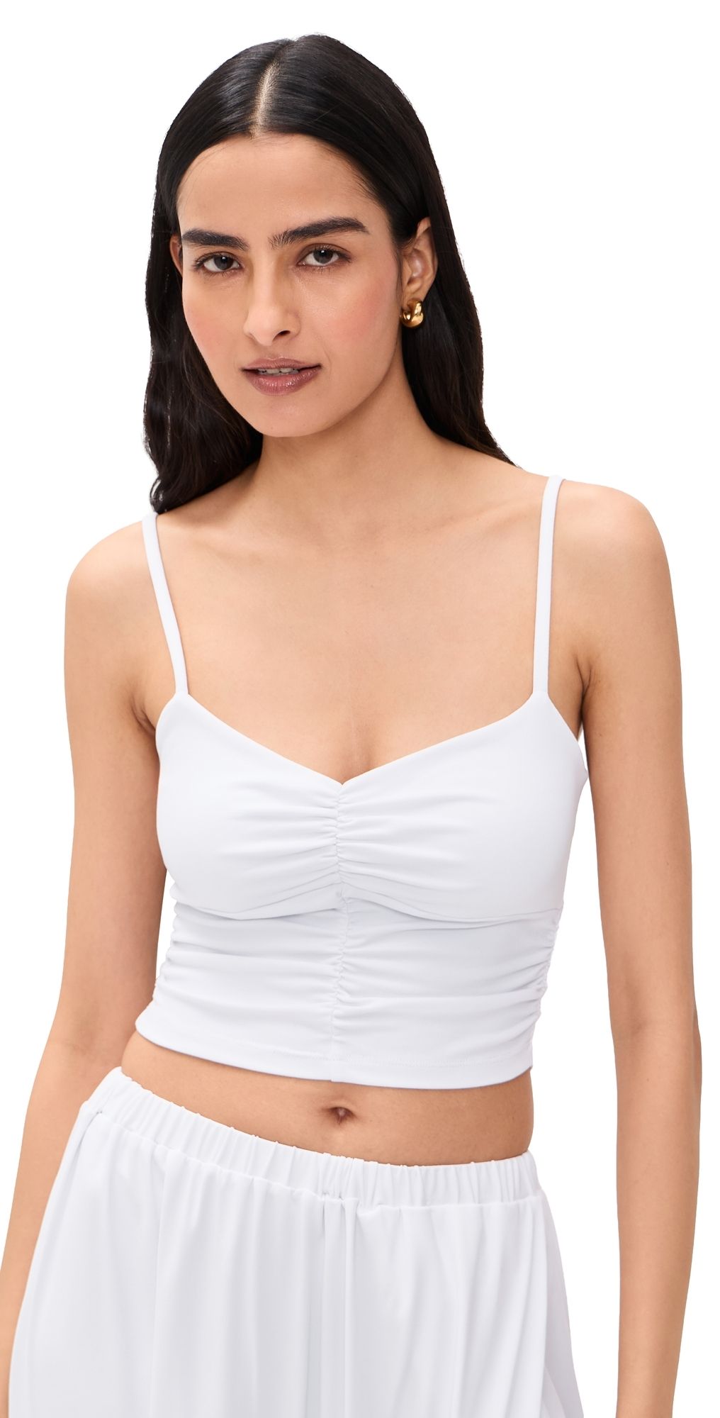 Susana Monaco Gathered Tank Top Sugar M