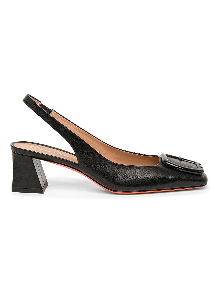 Women's 50MM Leather Slingback Pumps - Black - Size 13