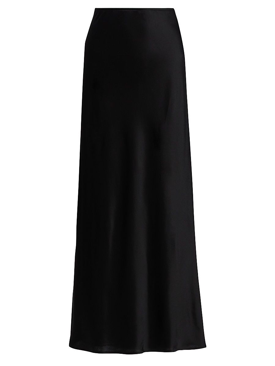 Women's Barb Satin Bias Maxi Skirt - Black - Size Medium