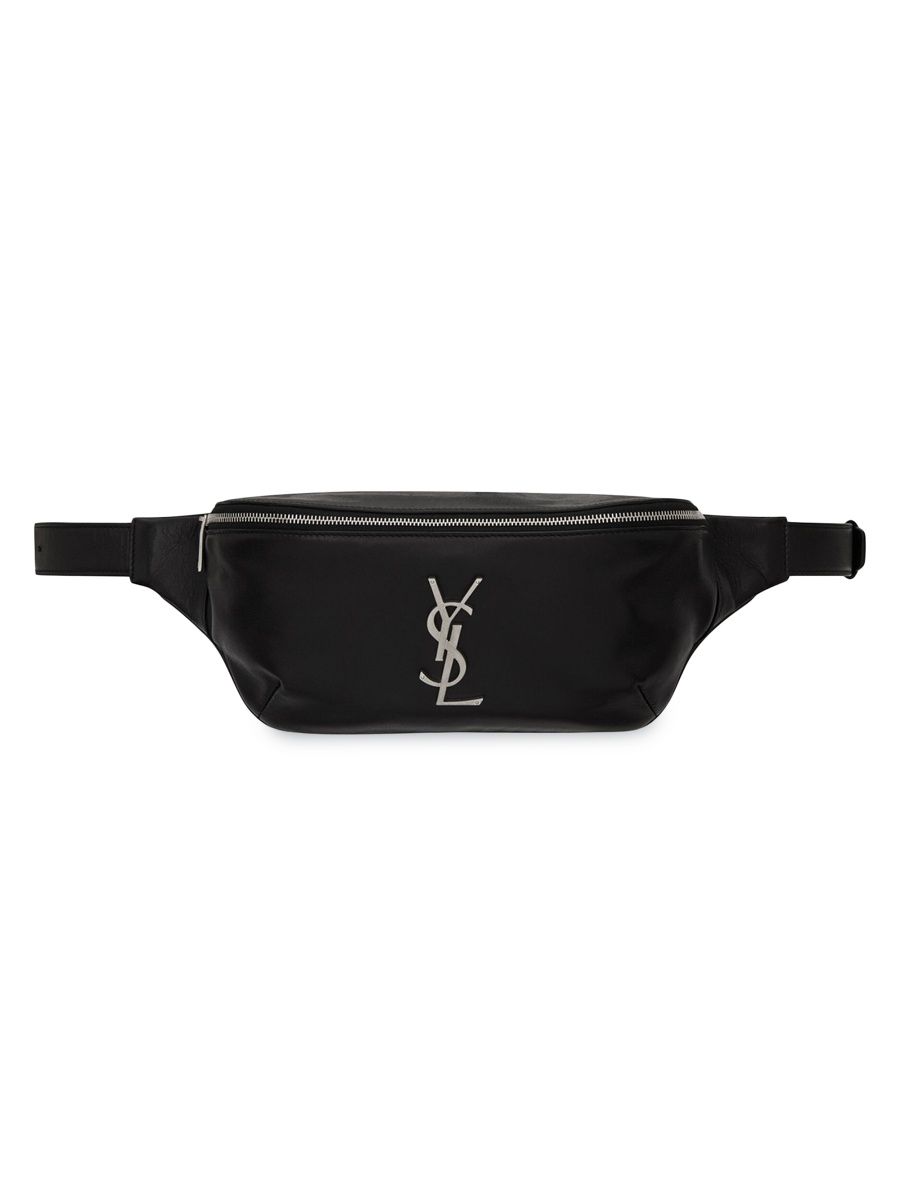 Saint Laurent Men's Leather Belt Bag - Black