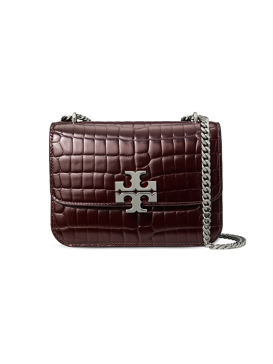Women's Small Eleanor Croc-Embossed Leather Convertible Shoulder Bag - Albarossa