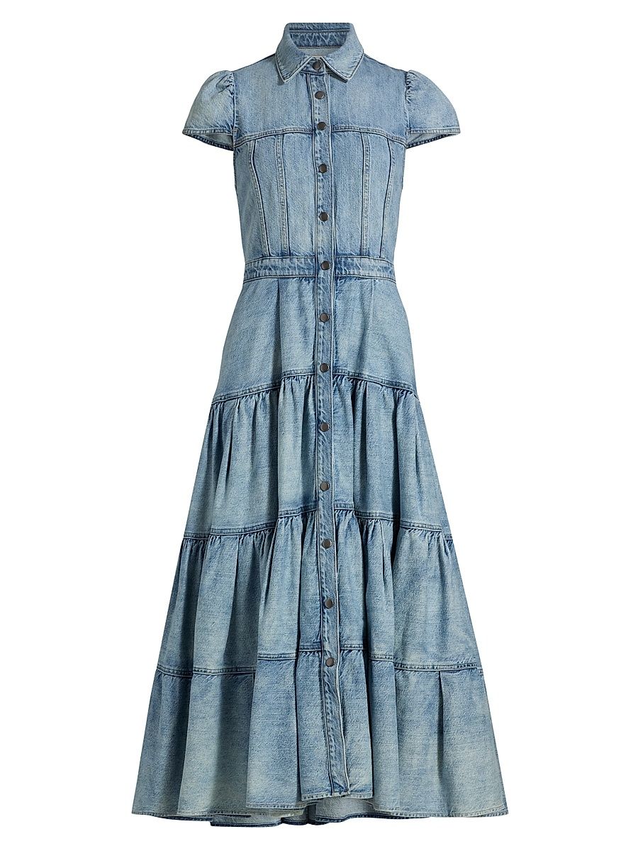 Women's Patsy Denim Fit & Flare Midi-Shirtdress - Light Adele - Size 2