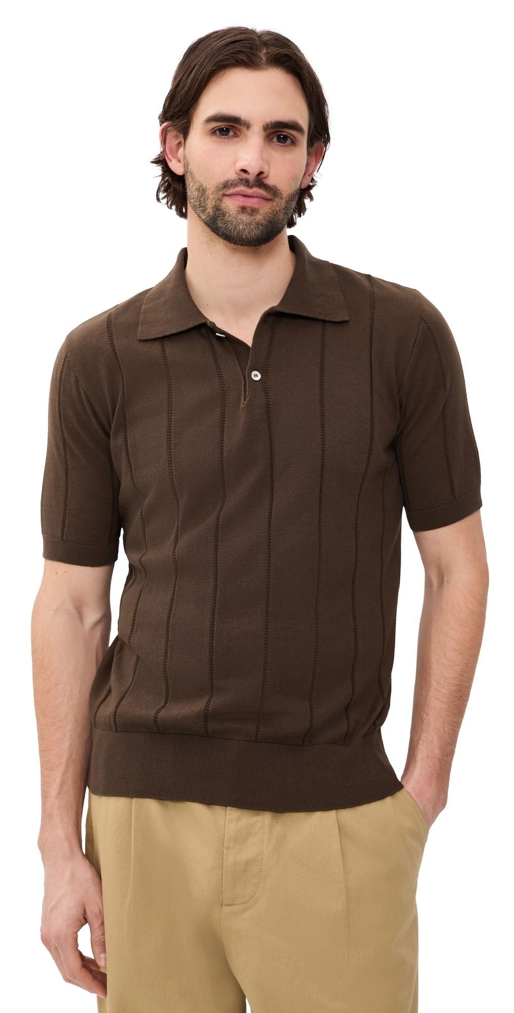 Far Afield Jacobs Knitted Polo Brown XXL
