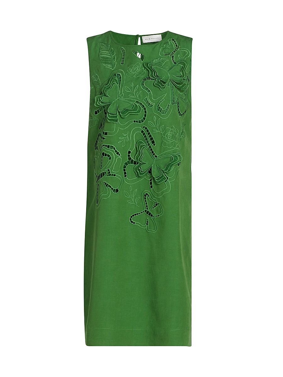 Women's The Isabella Butterfly Eyelet Mini Shift Dress - Paradise Green - Size XL
