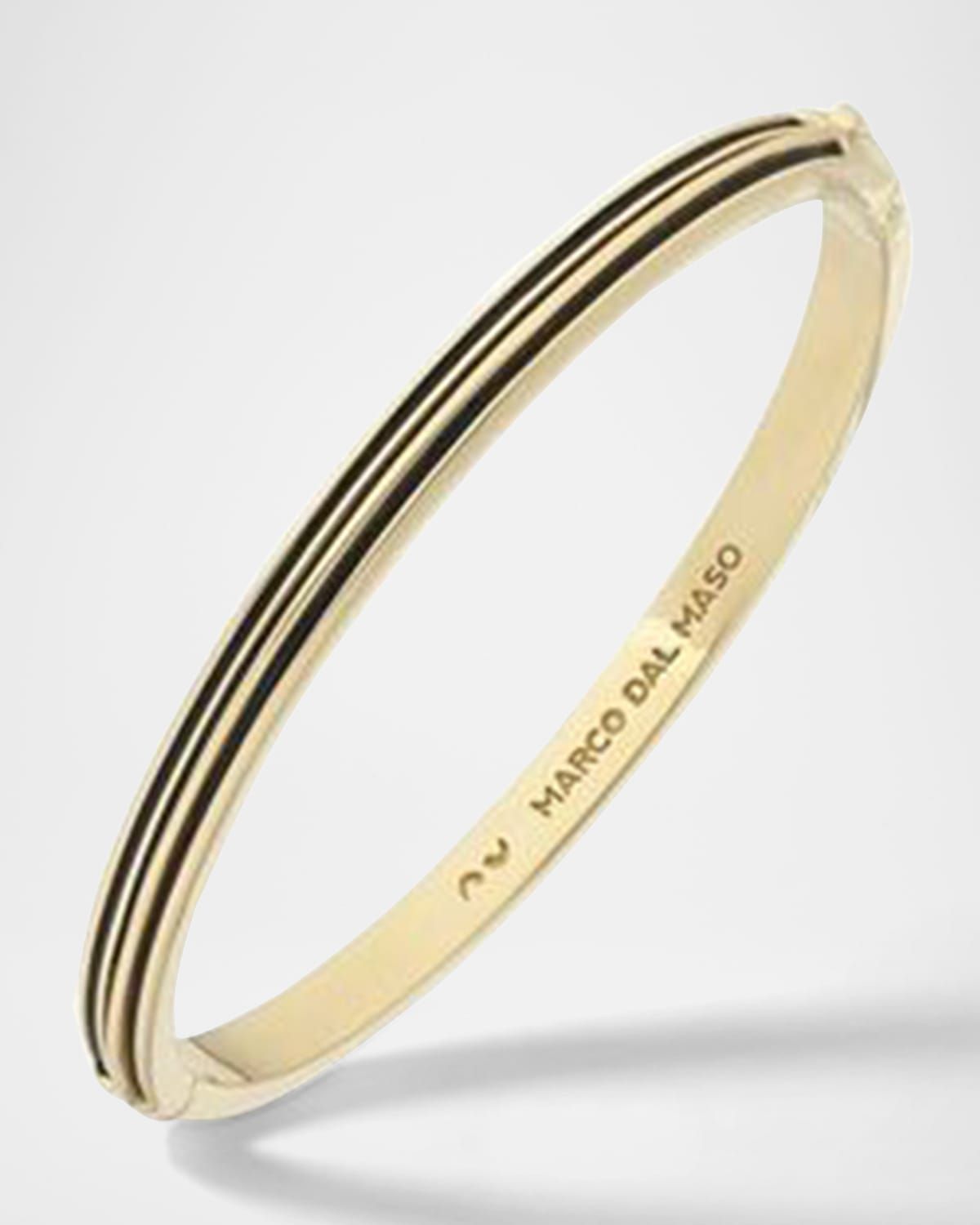 Men & apos;s Acies 18K Yellow Gold Polished Silver Cuff with Black Enamel