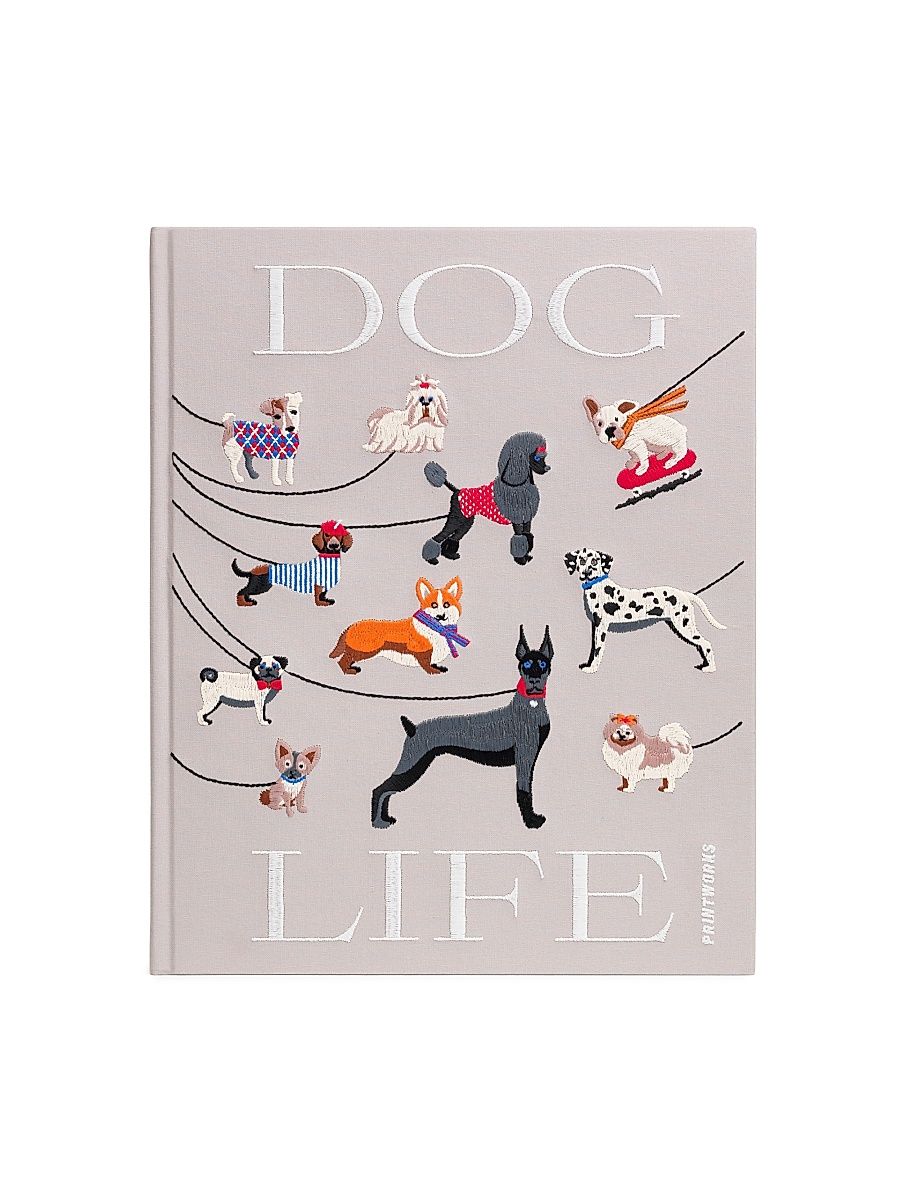 Embroidered Photo Album - Dogs - Beige Multi