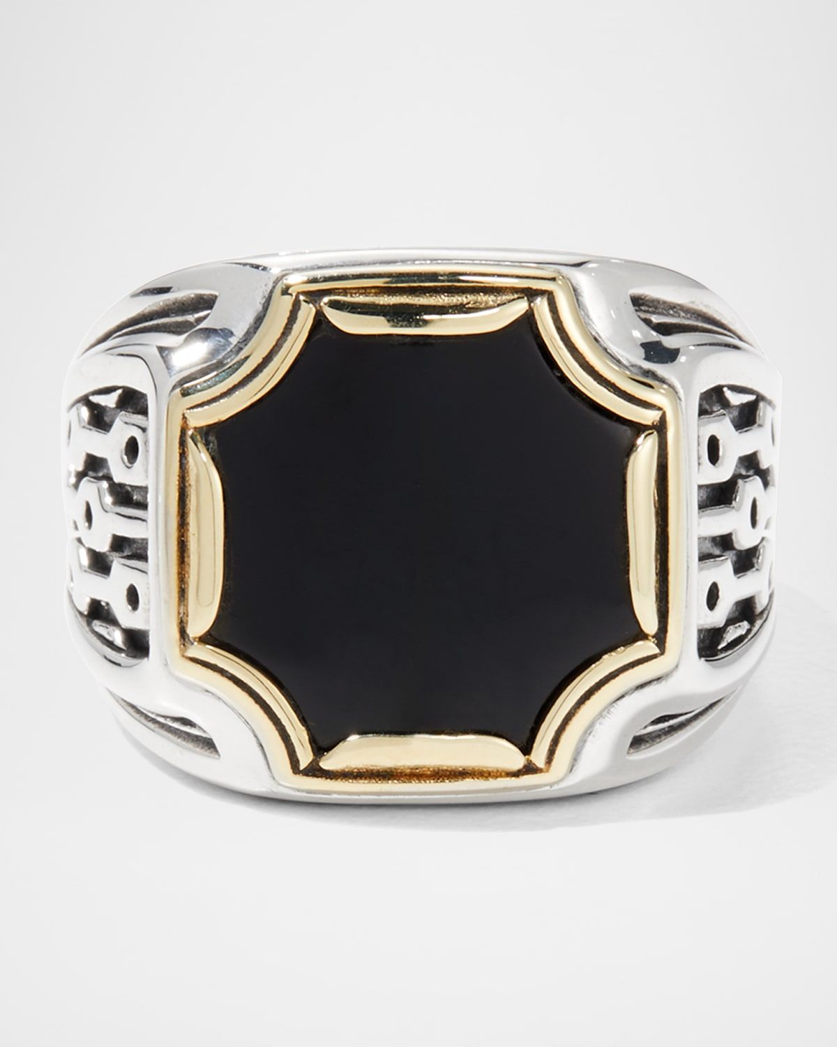 Men & apos;s Black Onyx Signet Ring