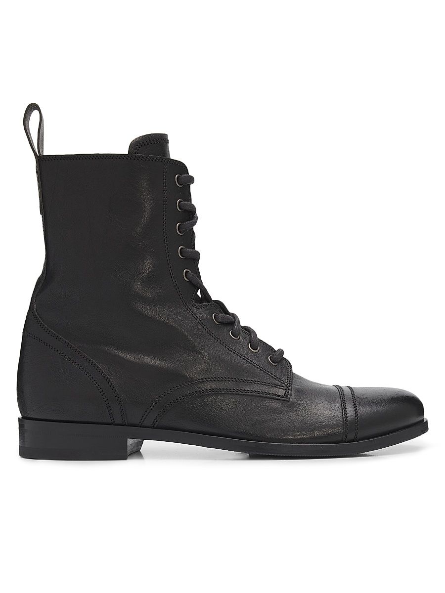 Men's Adrien Leather Combat Boots - Black - Size 11