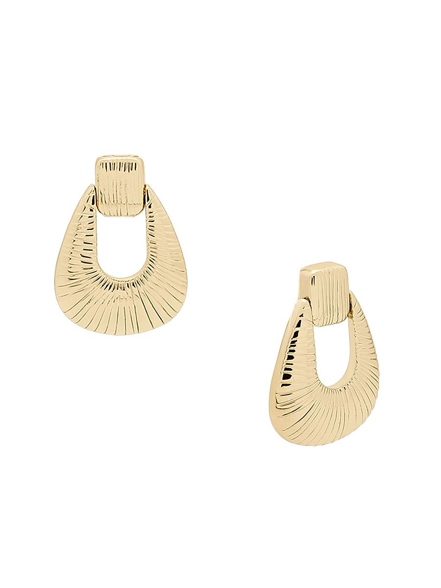 Women's 14K-Gold-Plated Fluted Doorknocker Earrings - Gold