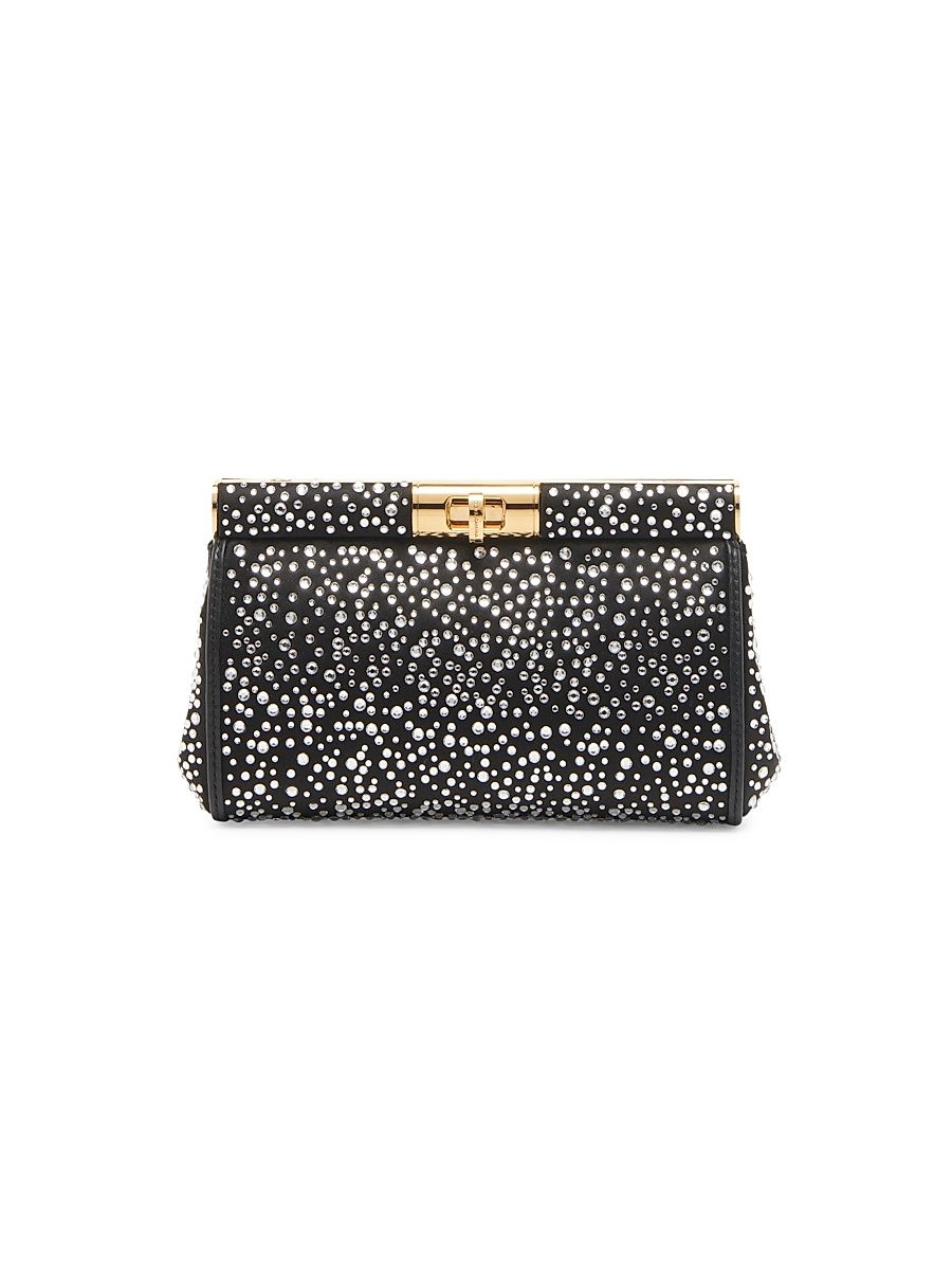 Women's Small Marlene Crystal-Embellished Shoulder Bag - Crystal Nero