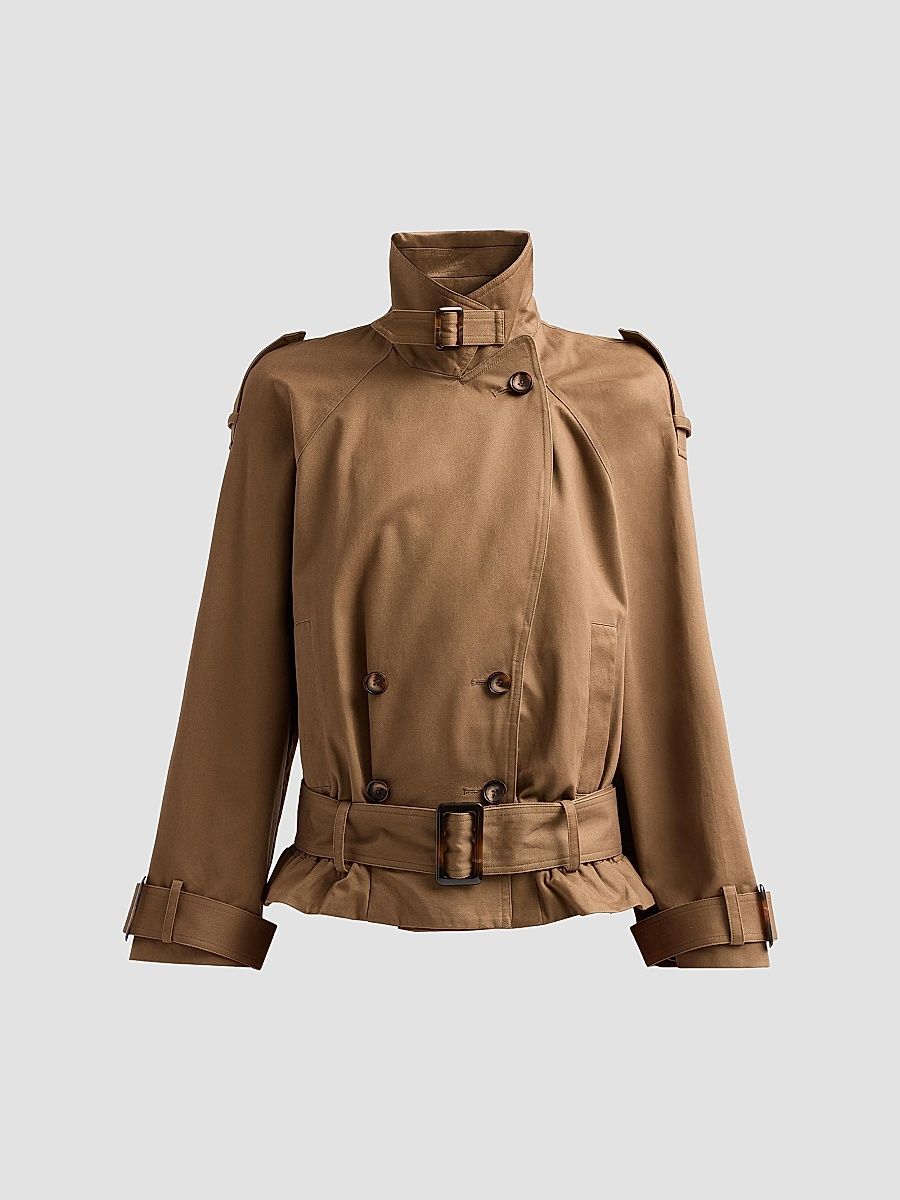 Winnie Short Trench Coat - Moka - Size Large