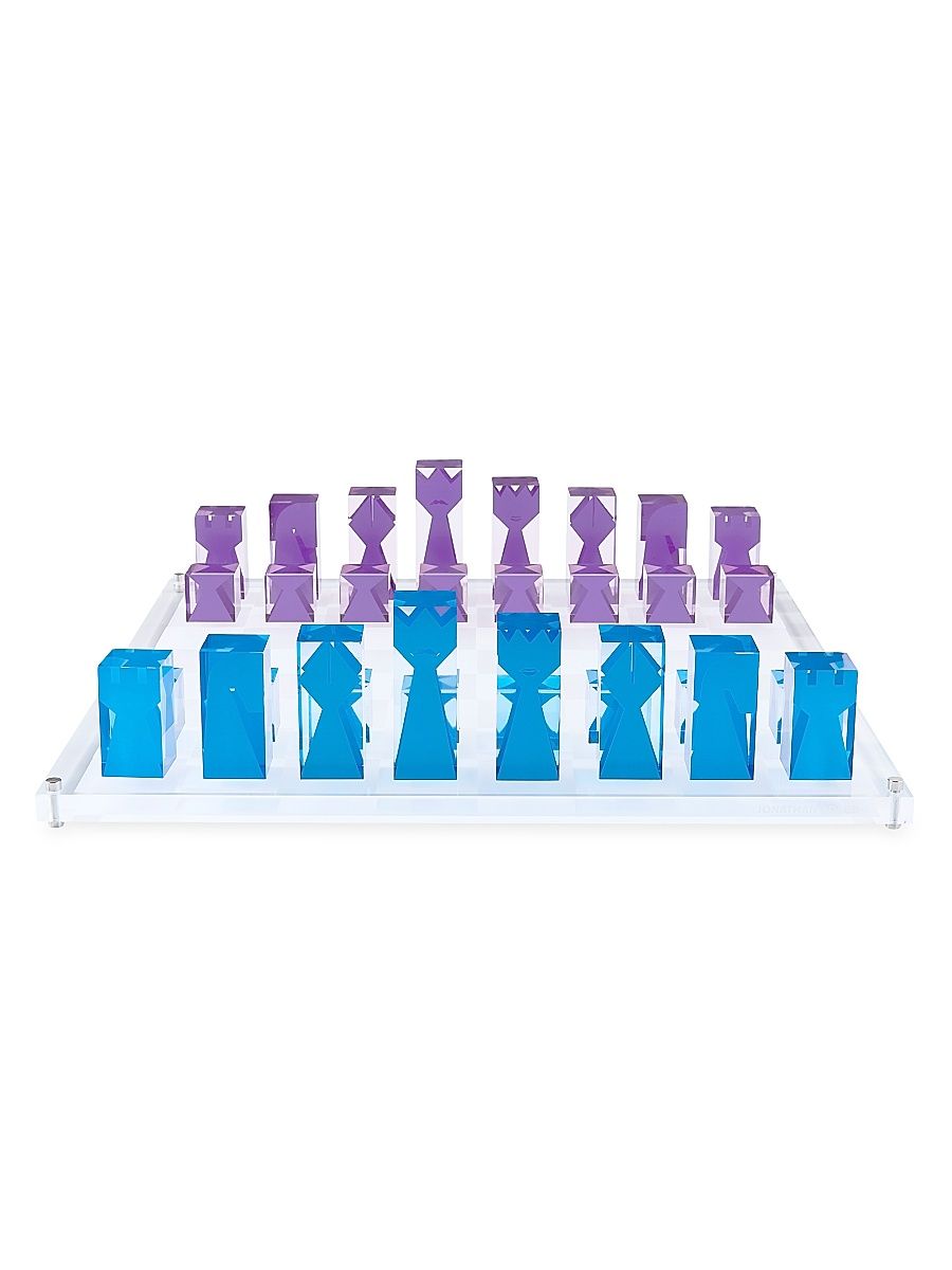Jonathan Adler Acrylic Chess Set - Blue Purple