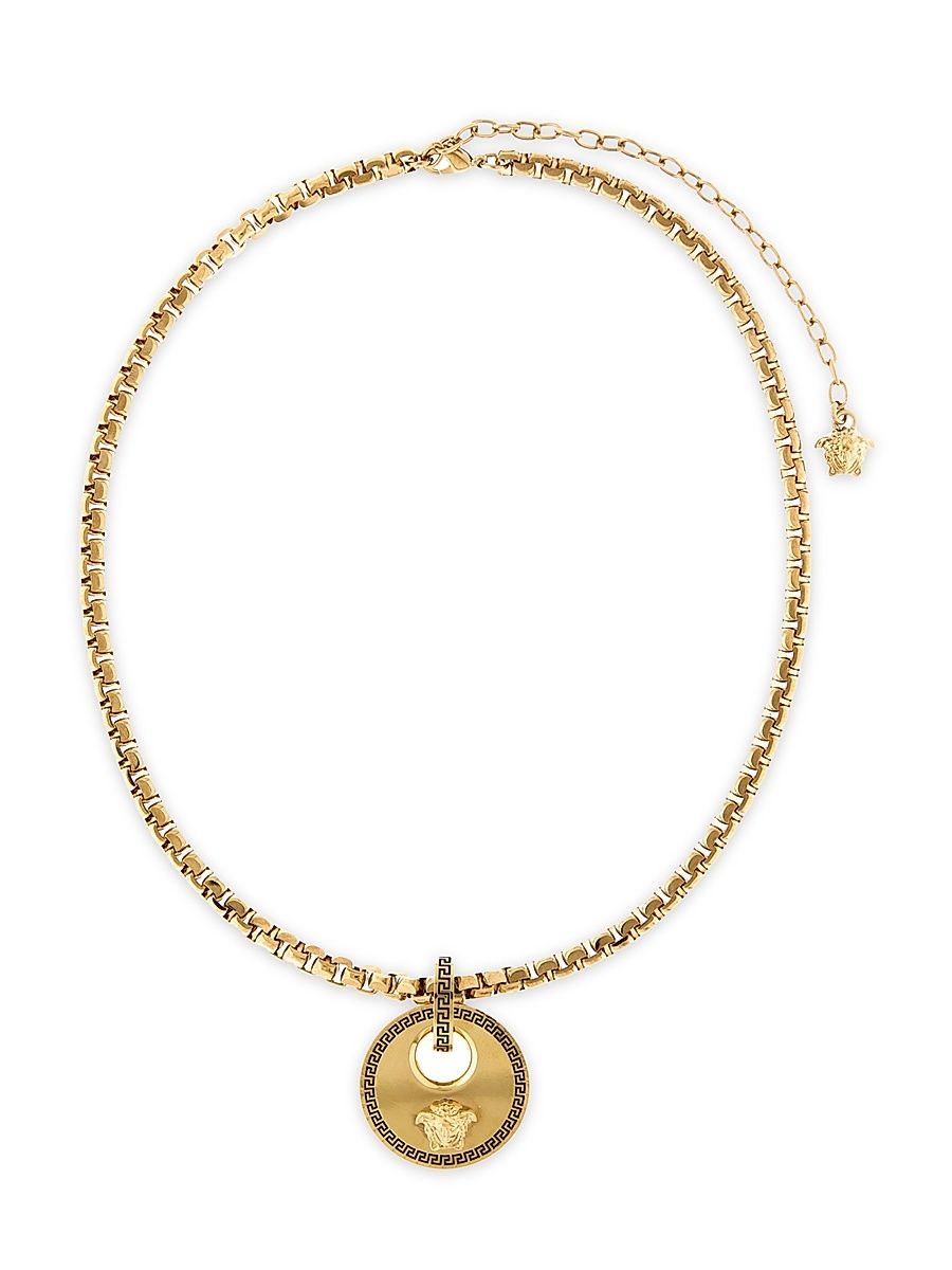 Men's Goldtone Medusa Pendant Necklace - Versace Gold Black