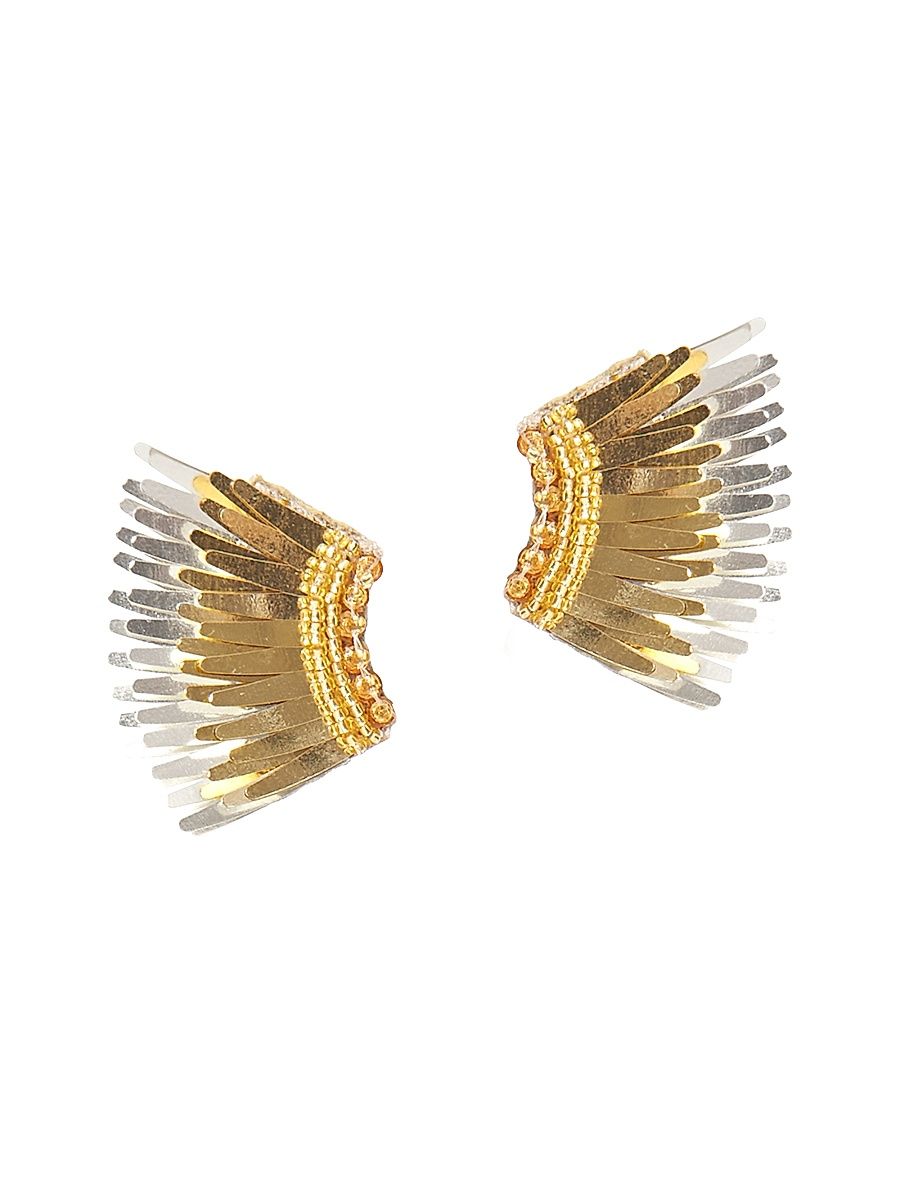 Women's Mini Madeline Imitation Rhodium-Plated, Sequin & Bead Earrings - Gold
