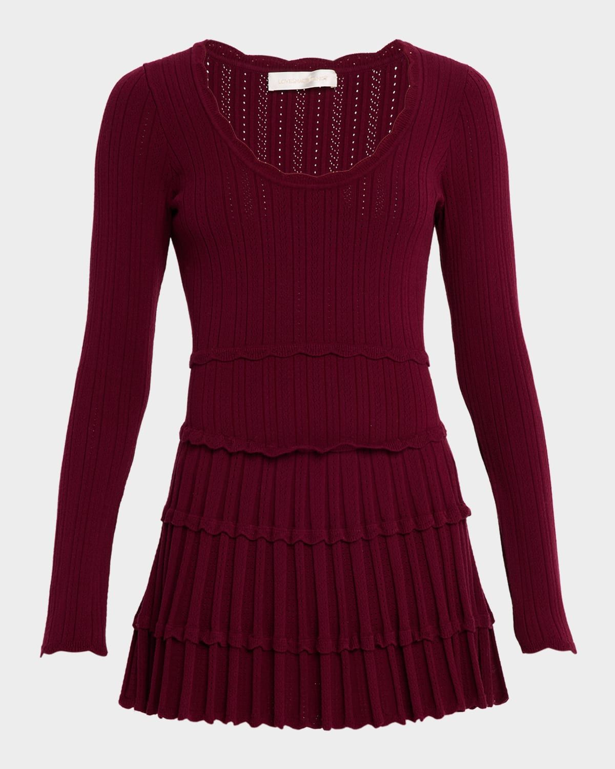 Lavender Stretch Pointelle Mini Dress