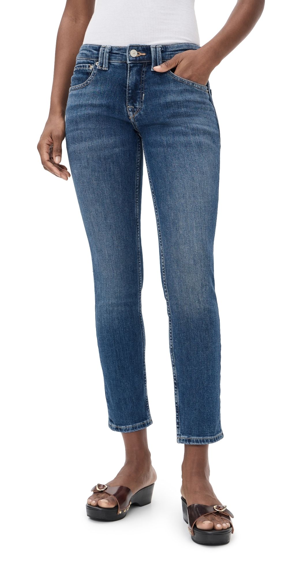 Free People Oracle Slim Straight Jeans Sky's the Limit 27