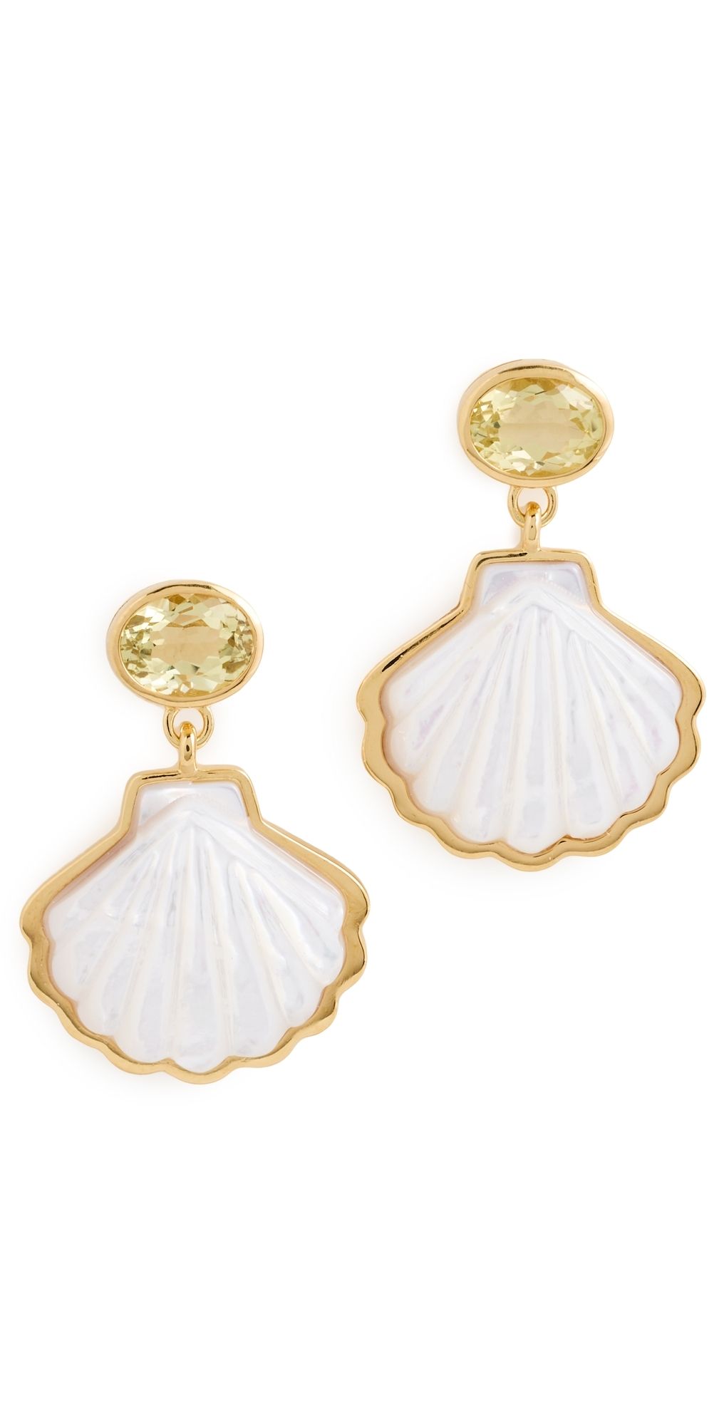 Lizzie Fortunato Luna Shell Earrings White One Size